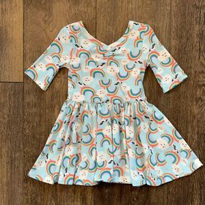 NWT Dot Dot Smile Ballerina Style Dress, 🌈 & Unicorn Print, SIZE 12-24 Months